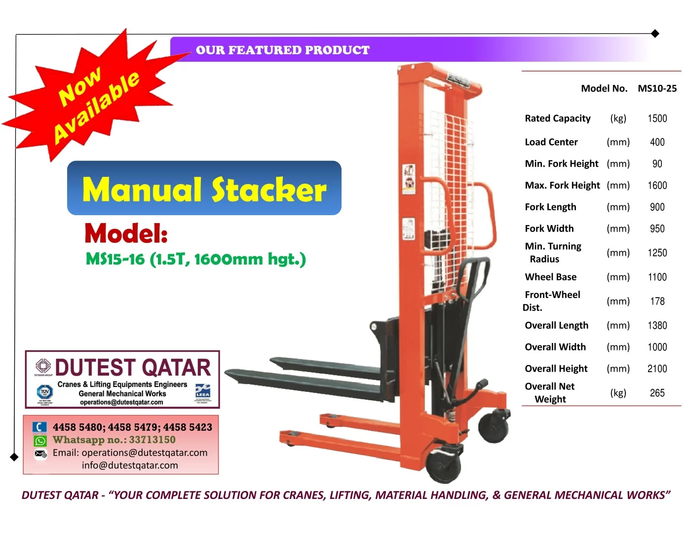 DutestQatar on X: Now Available: CRANE ACCESSORIES (Tool Box) - Capacity  500 Kg. (425 Lt.).. Call or 'whatsapp' us at 33713150. #DUTESTQATAR,   …  / X